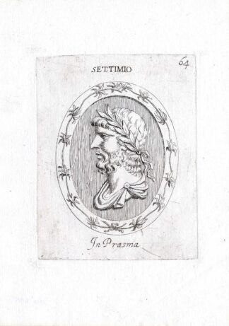 Rare Antique Print-SEPTIMIUS SEVERUS-EMPEROR ROME-Pl. 64-Agostini-Battista-1657
