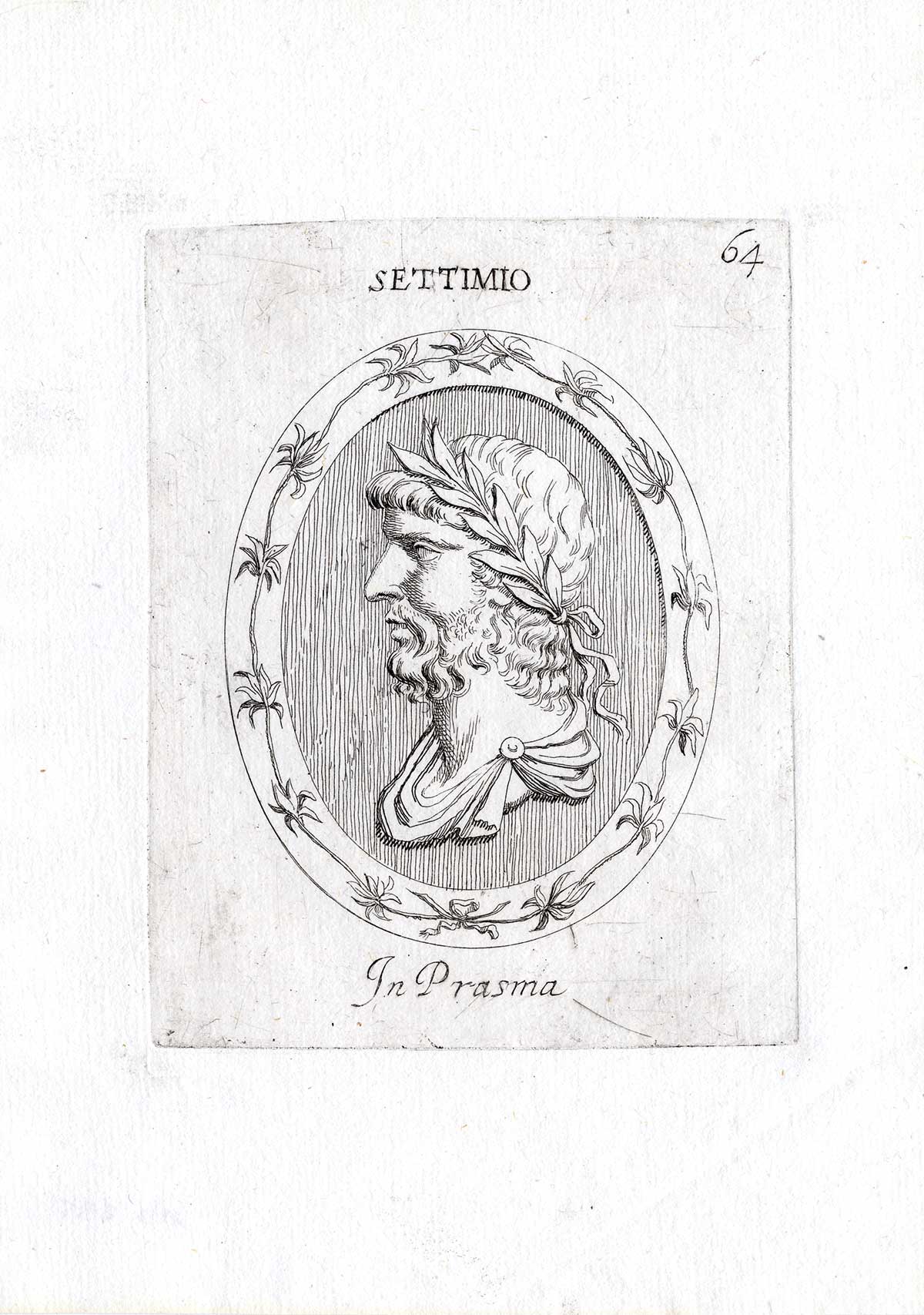 , Rare Antique Print-SEPTIMIUS SEVERUS-EMPEROR ROME-Pl. 64-Agostini-Battista-1657, Pictura Antique Prints