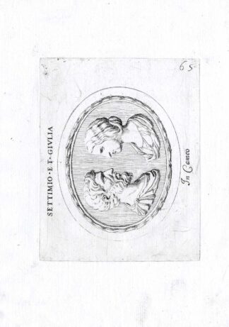 Rare Antique Print-SEPTIMIUS SEVERUS-JULIA DOMNA-Pl. 65-Agostini-Battista-1657