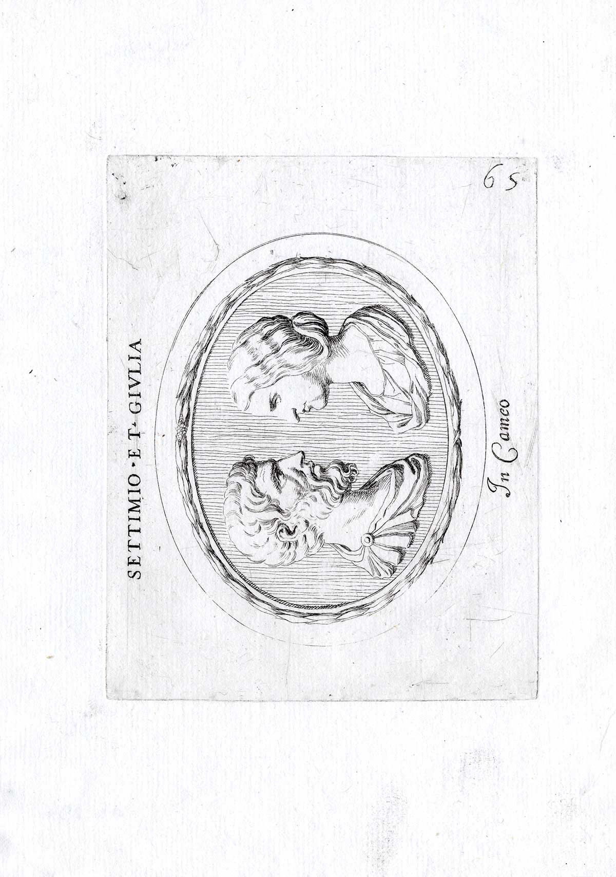 , Rare Antique Print-SEPTIMIUS SEVERUS-JULIA DOMNA-Pl. 65-Agostini-Battista-1657, Pictura Antique Prints