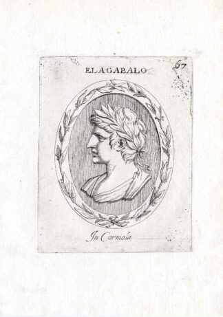 Rare Antique Print-HELIOGABALUS-EMPEROR ROME-Pl. 67-Agostini-Battista-1657