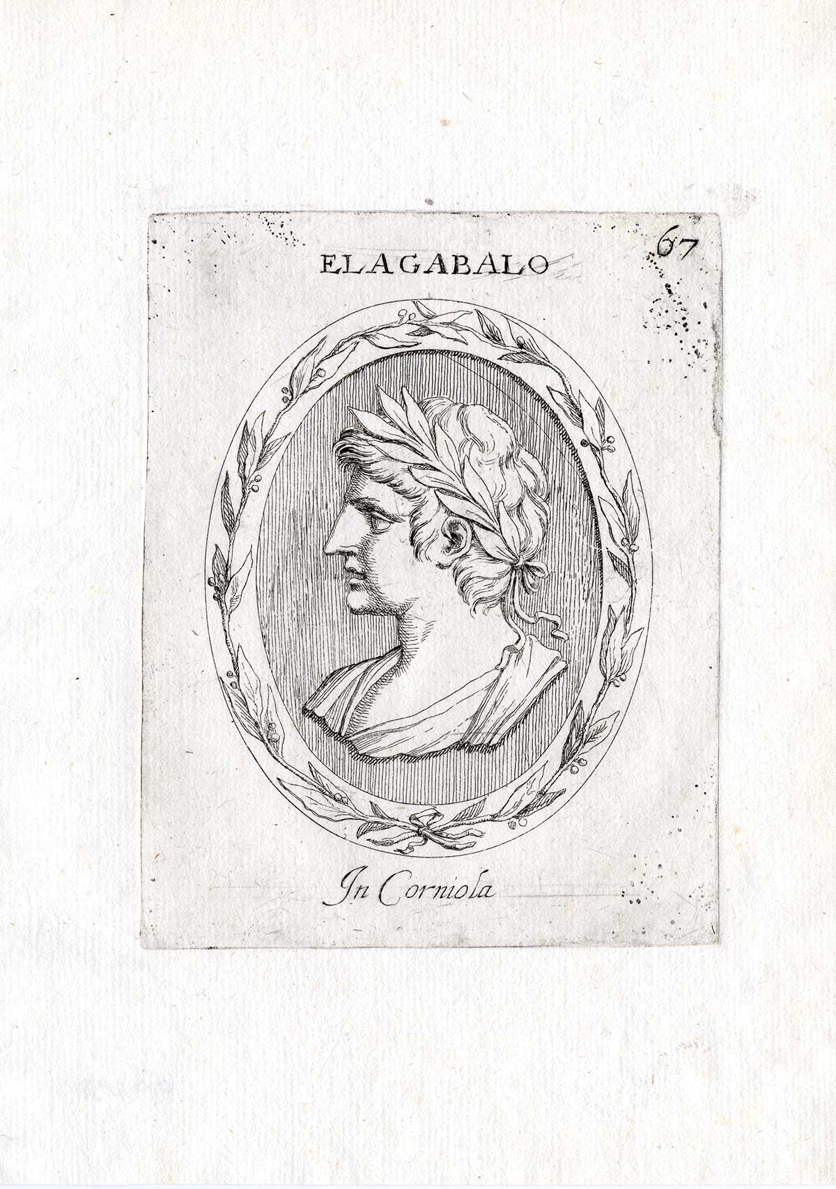 , Rare Antique Print-HELIOGABALUS-EMPEROR ROME-Pl. 67-Agostini-Battista-1657, Pictura Antique Prints