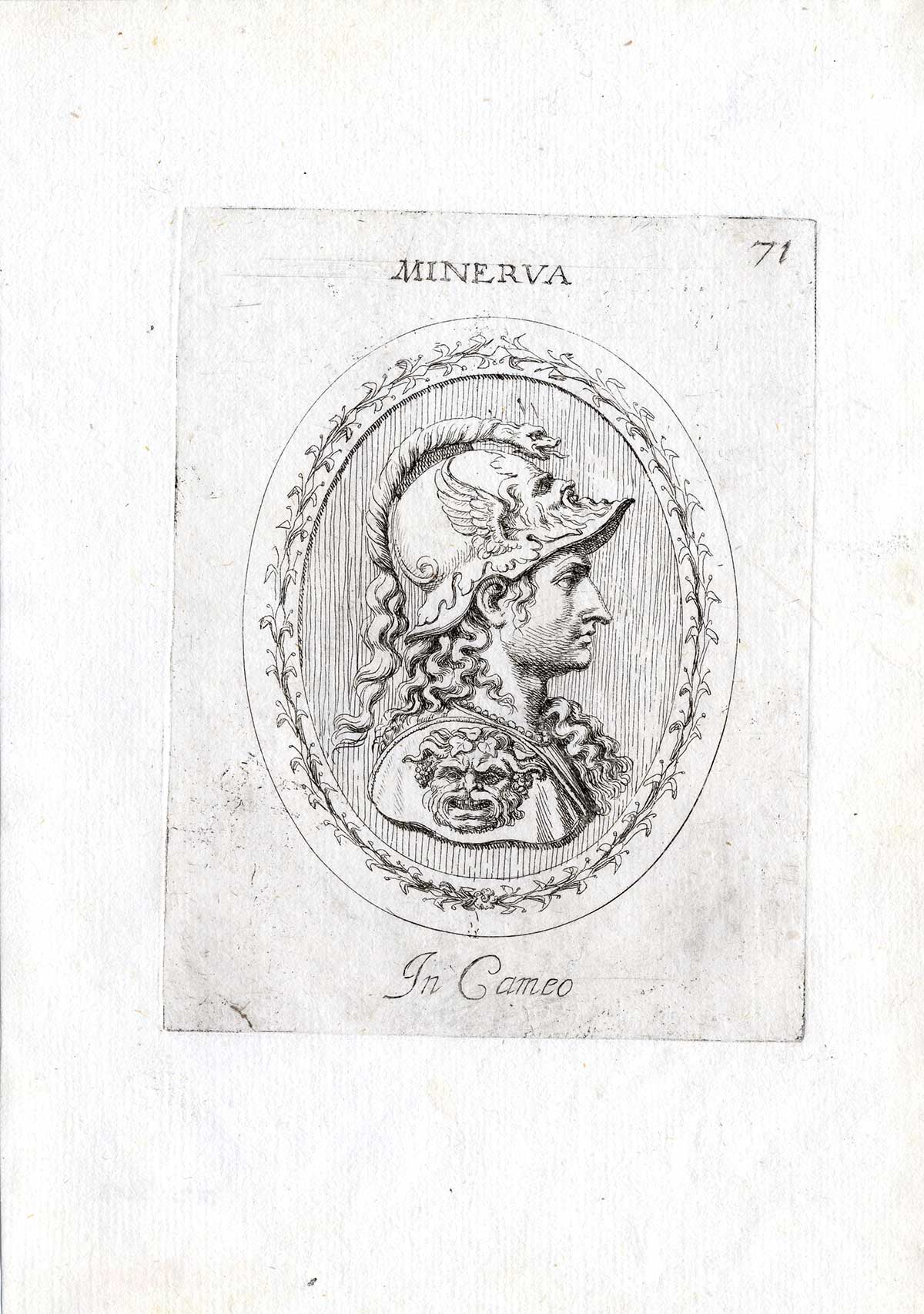 , Rare Antique Print-MINERVA-GODDESS-ARTS-ROMAN-Pl. 71-Agostini-Battista-1657, Pictura Antique Prints