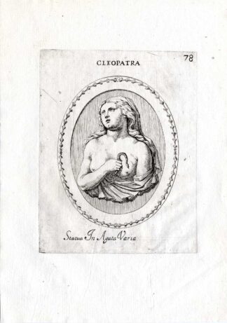 Rare Antique Print-CLEOPATRA-PHARAOH-EGYPT-Pl. 78-Agostini-Battista-1657
