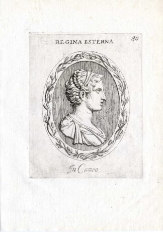 Rare Antique Print-QUEEN-ANCIENT-GREEK-Pl. 80-Agostini-Battista-1657