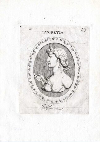 Rare Antique Print-LUCRETIA-WOMAN-RAPE-Pl. 83-Agostini-Battista-1657