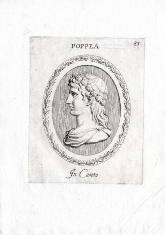 Rare Antique Print-POPPAEA SABINA-EMPRESS-NERO-Pl. 85-Agostini-Battista-1657