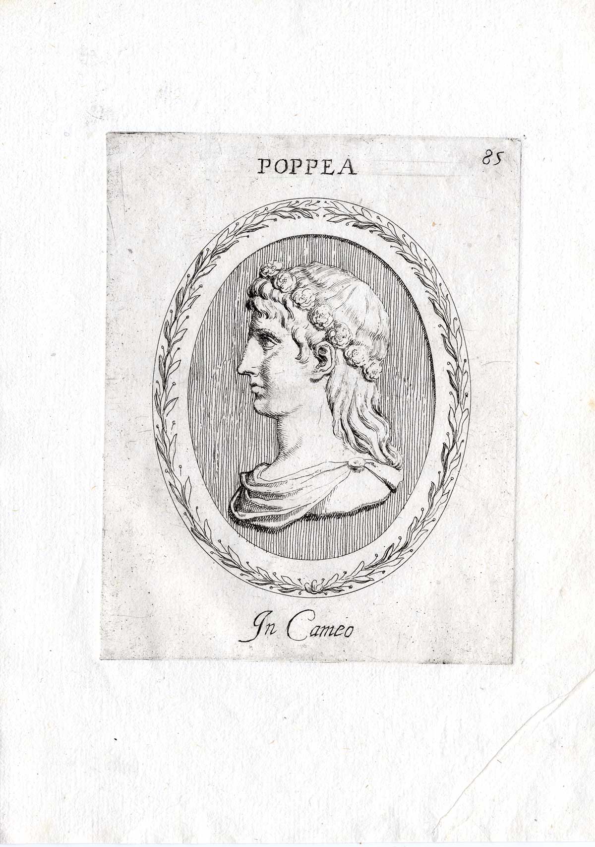 , Rare Antique Print-POPPAEA SABINA-EMPRESS-NERO-Pl. 85-Agostini-Battista-1657, Pictura Antique Prints