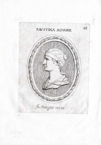 Rare Antique Print-FAUSTINA-YOUNG-EMPEROR-AURELIUS-Pl. 88-Agostini-Battista-1657