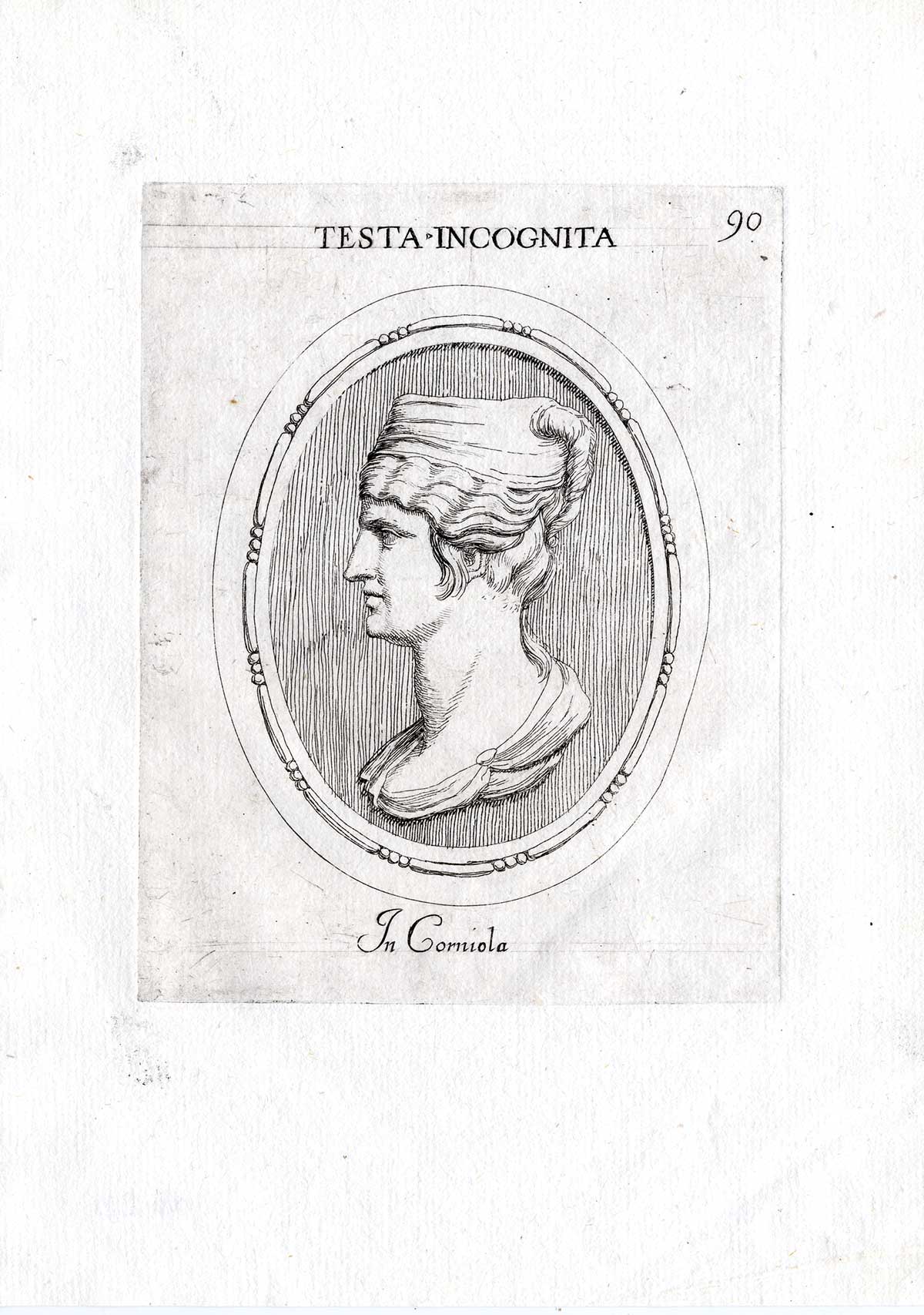 , Rare Antique Print-PORTRAIT-UNIDENTIFIED-Pl. 90-Agostini-Battista-1657, Pictura Antique Prints