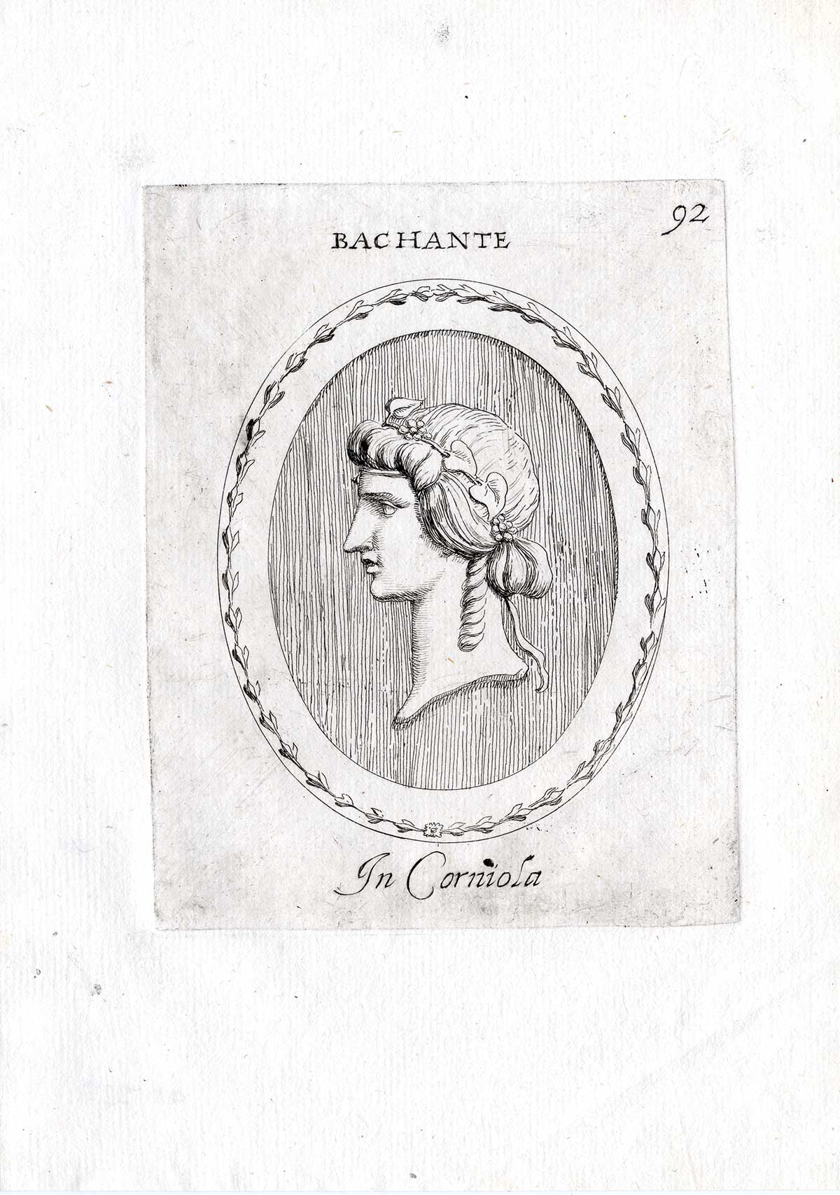 , Rare Antique Print-MAENAD-BACCHANTE-BACCHUS-Pl. 92-Agostini-Battista-1657, Pictura Antique Prints