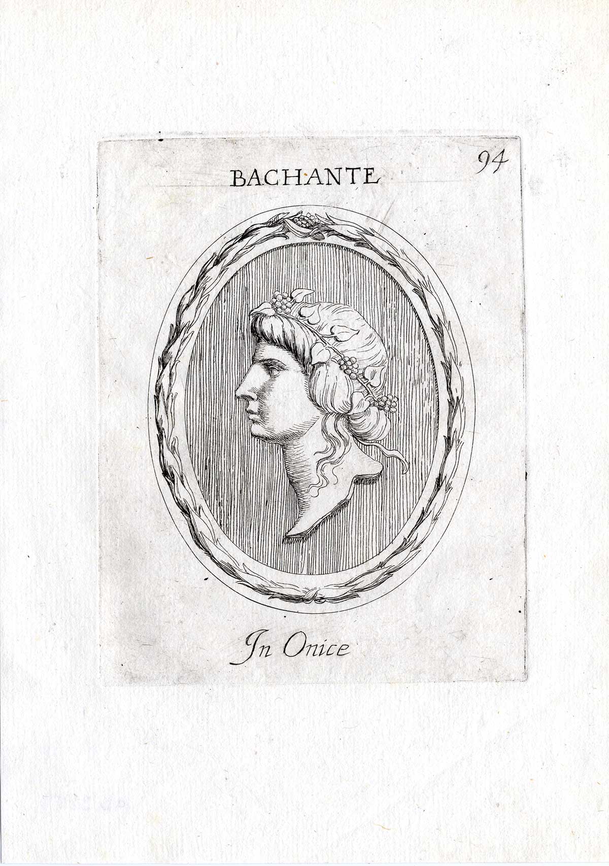 , Rare Antique Print-MAENAD-BACCHANTE-BACCHUS-Pl. 94-Agostini-Battista-1657, Pictura Antique Prints