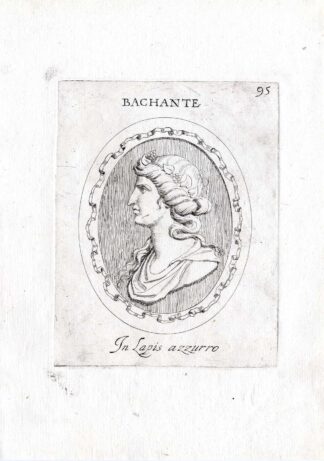 Rare Antique Print-MAENAD-BACCHANTE-BACCHUS-Pl. 95-Agostini-Battista-1657