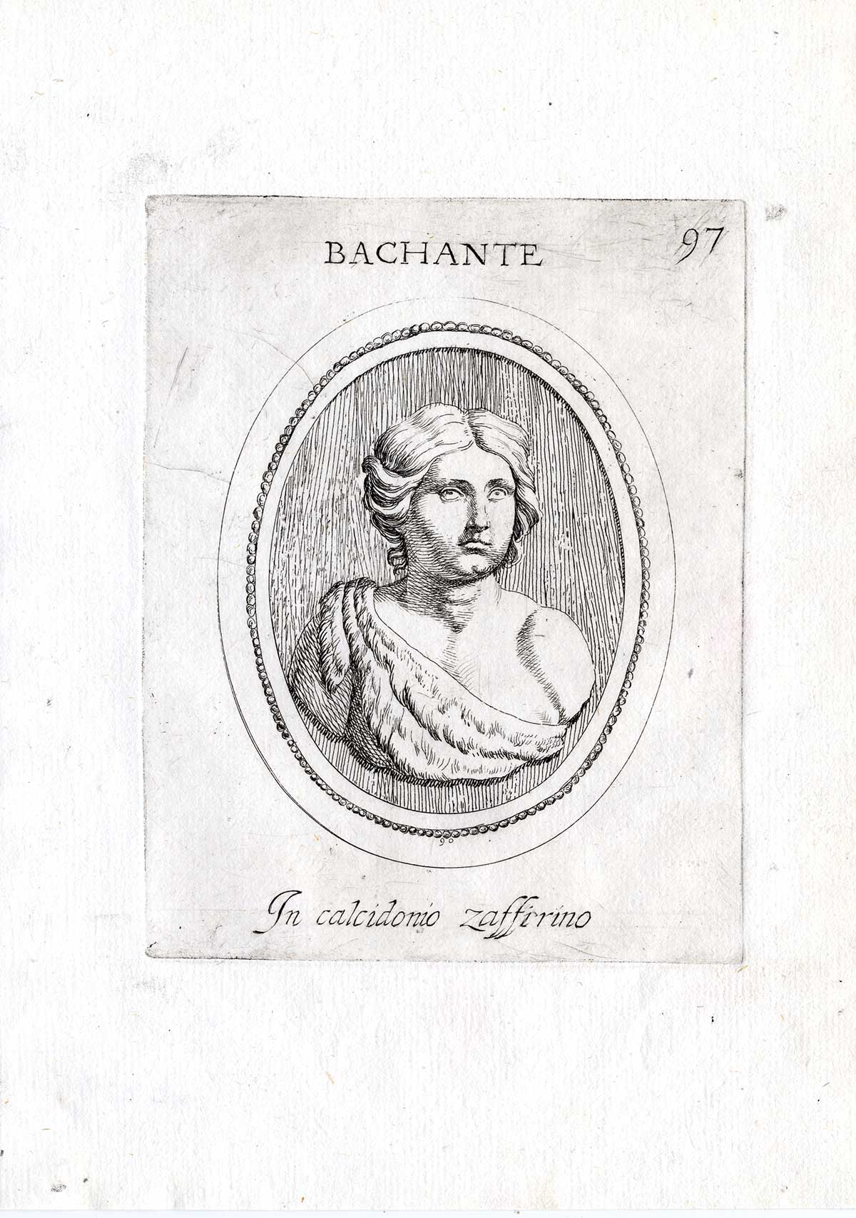 , Rare Antique Print-MAENAD-BACCHANTE-BACCHUS-Pl. 97-Agostini-Battista-1657, Pictura Antique Prints