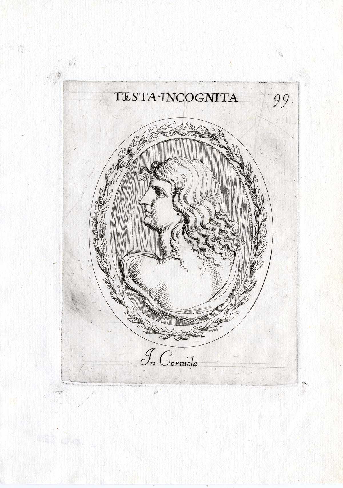 , Rare Antique Print-PORTRAIT-UNIDENTIFIED-Pl. 99-Agostini-Battista-1657, Pictura Antique Prints