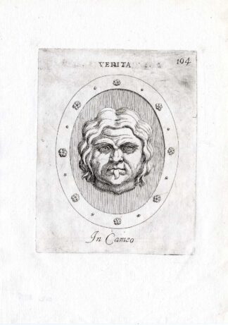 Rare Antique Print-TRUTH-MASK-THEATRE-Pl. 104-Agostini-Battista-1657