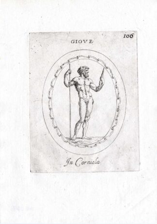 Rare Antique Print-JOVE-JUPITER-ZEUS-Pl. 106-Agostini-Battista-1657