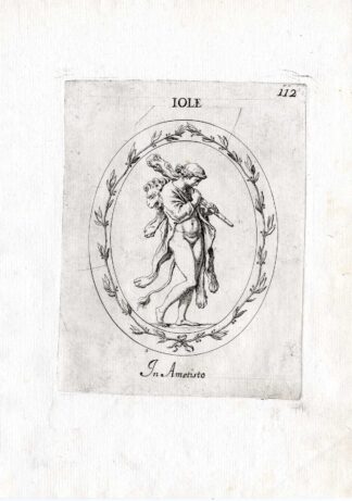 Rare Antique Print-IOLE-OVID-PELT-CLUB-Pl. 112-Agostini-Battista-1657