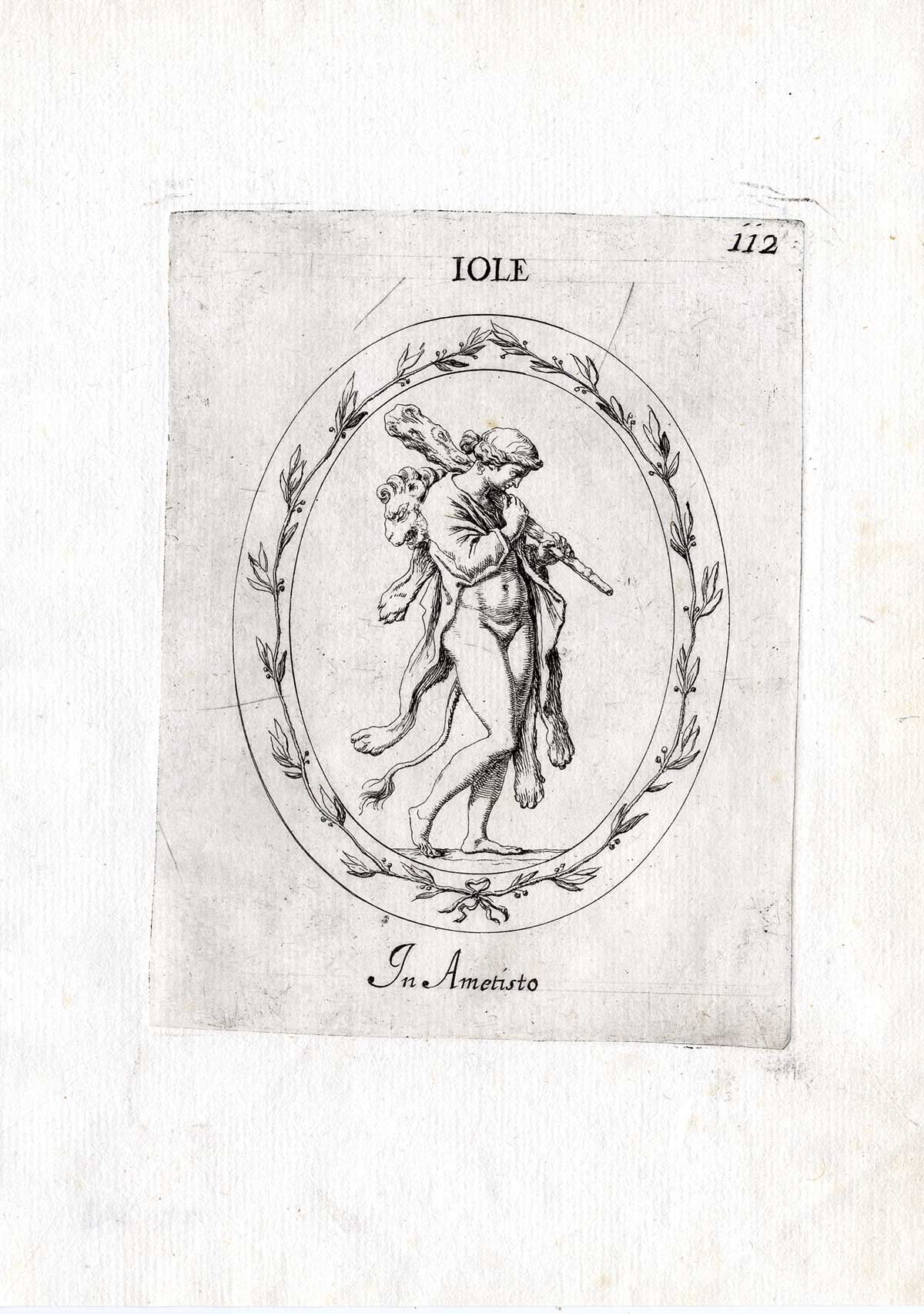 , Rare Antique Print-IOLE-OVID-PELT-CLUB-Pl. 112-Agostini-Battista-1657, Pictura Antique Prints