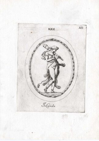 Rare Antique Print-IOLE-OVID-PELT-CLUB-Pl. 113-Agostini-Battista-1657