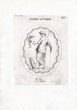 Rare Antique Print-VENUS VICTRIX-WEAPON-HELMET-Pl. 117-Agostini-Battista-1657