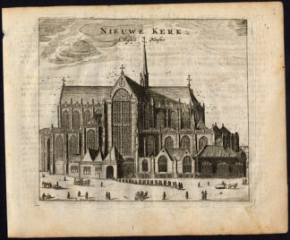 Rare Antique Print-AMSTERDAM-NIEUWE KERK-CHURCH-DAM-Webbers-Veenhuysen-1665