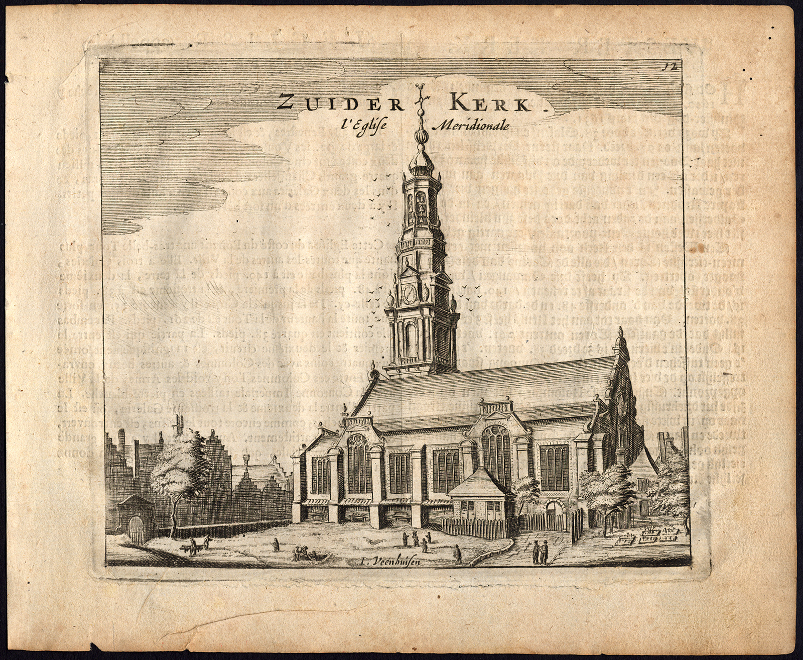 , Rare Antique Print-AMSTERDAM-OUDEZIJDS KAPEL-OLOFSPOORT-Webbers-Veenhuysen-1665, Pictura Antique Prints