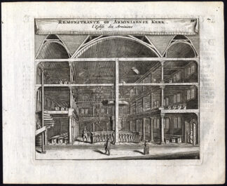 Rare Antique Print-AMSTERDAM-REMONSTRANT-ARMINIAN CHURCH-Webbers-Veenhuysen-1665