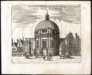 Rare Antique Print-AMSTERDAM-KOEPELKERK-LUTHERAN CHURCH-Webbers-Veenhuysen-1665