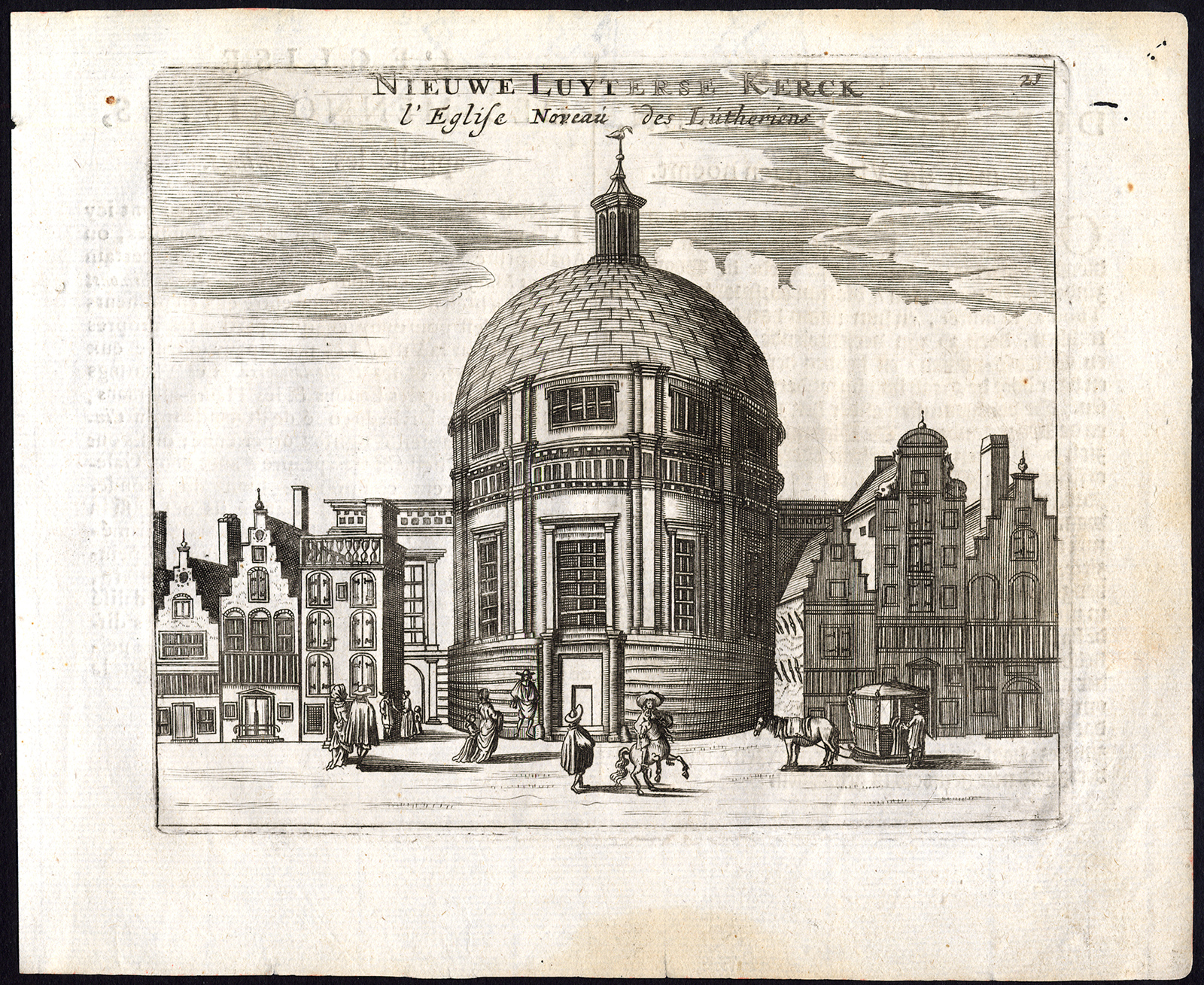 , Rare Antique Print-AMSTERDAM-KOEPELKERK-LUTHERAN CHURCH-Webbers-Veenhuysen-1665, Pictura Antique Prints