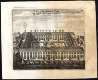 Rare Antique Print-AMSTERDAM-WIDOW'S ALMS HOUSE-Webbers-Veenhuysen-1665