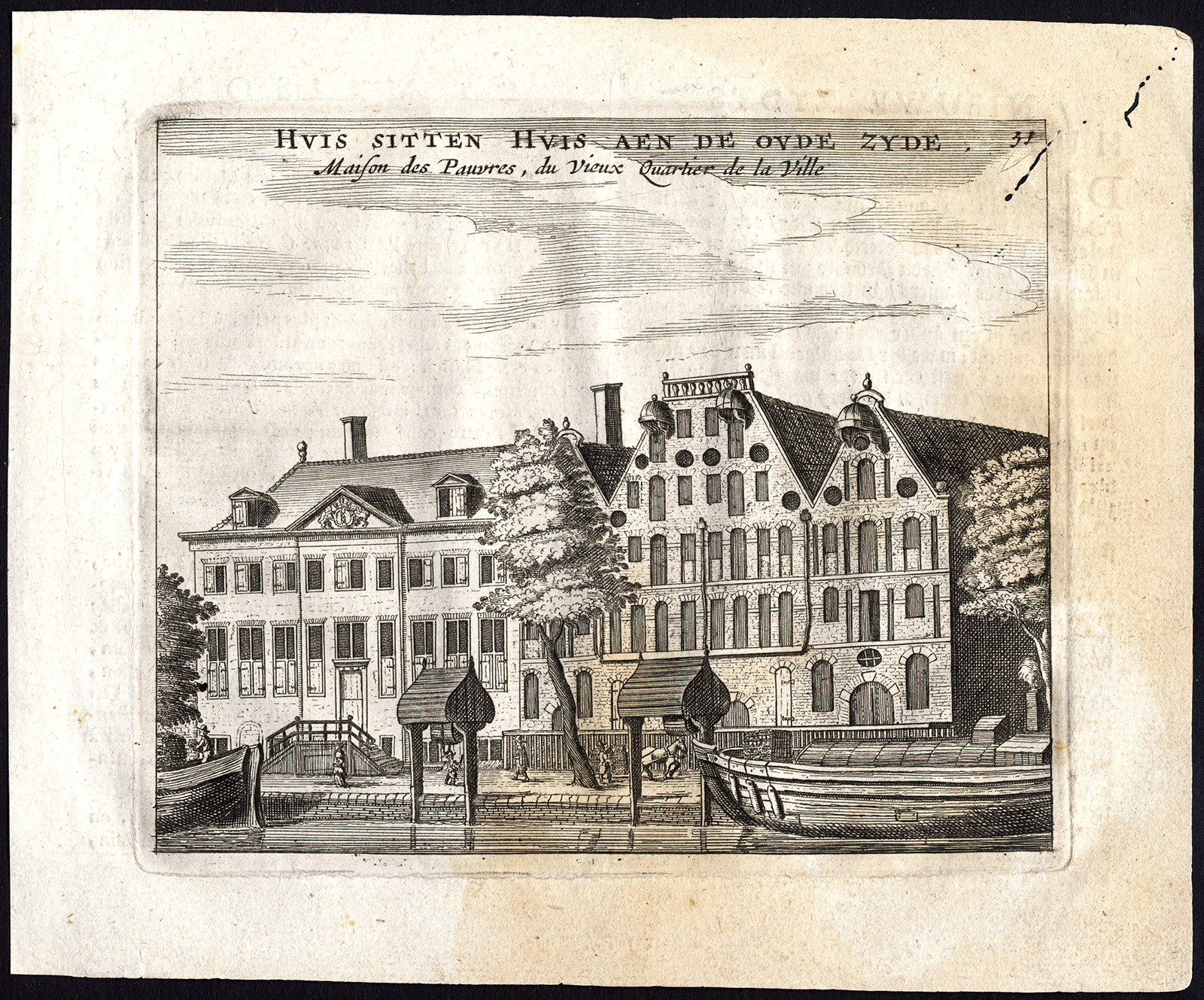 , Rare Antique Print-AMSTERDAM-OUDEZIJDS HUISZITTENUHIS-Webbers-Veenhuysen-1665, Pictura Antique Prints