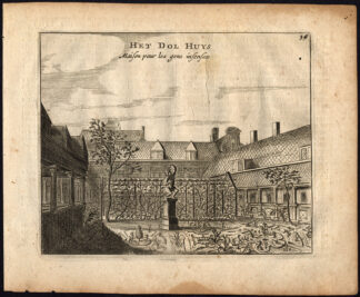 Rare Antique Print-AMSTERDAM-AYSLUM-LUNATIC-DOLHUIS-Webbers-Veenhuysen-1665