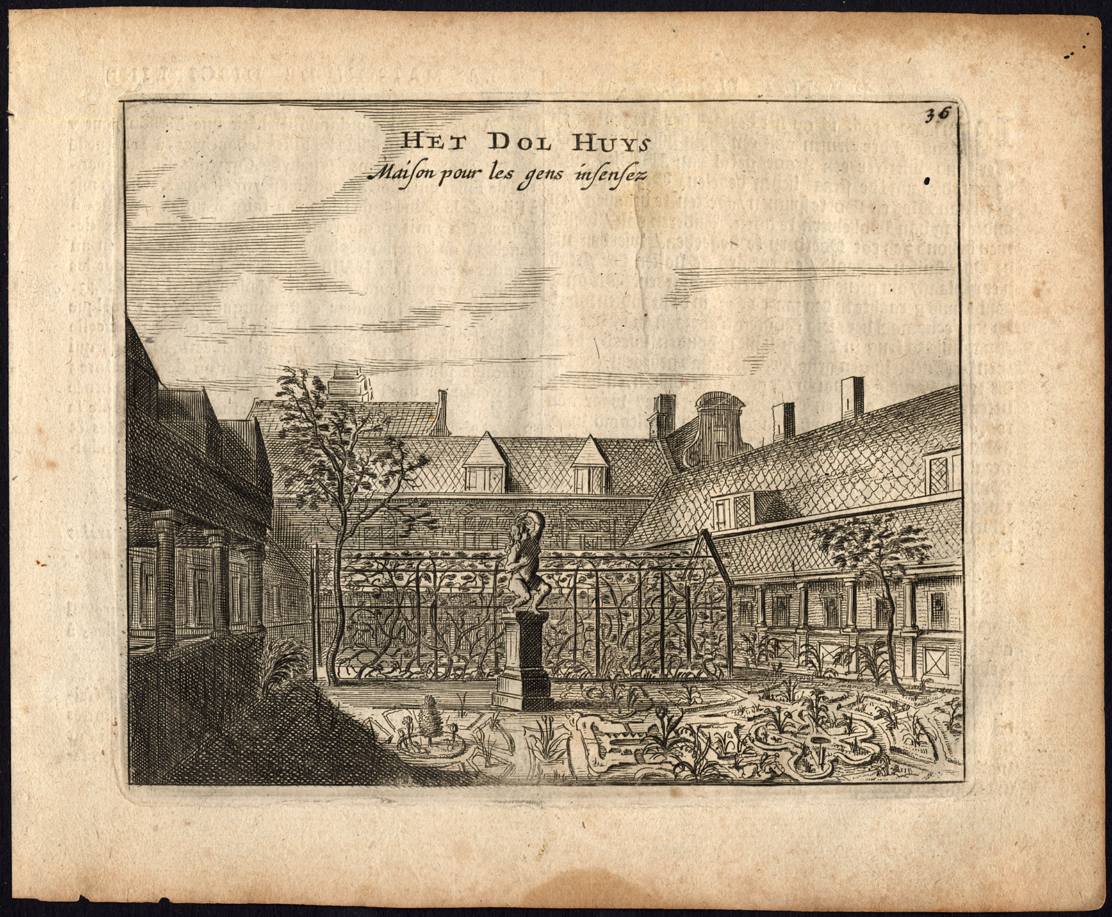 , Rare Antique Print-AMSTERDAM-AYSLUM-LUNATIC-DOLHUIS-Webbers-Veenhuysen-1665, Pictura Antique Prints