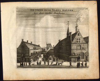 Rare Antique Print-AMSTERDAM-MEAT MARKET-VLEESHAL-Webbers-Veenhuysen-1665