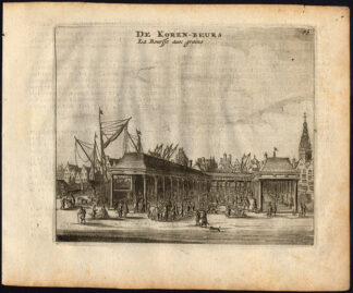Rare Antique Print-AMSTERDAM-GRAIN BOURSE-KORENBEURS-Webbers-Veenhuysen-1665