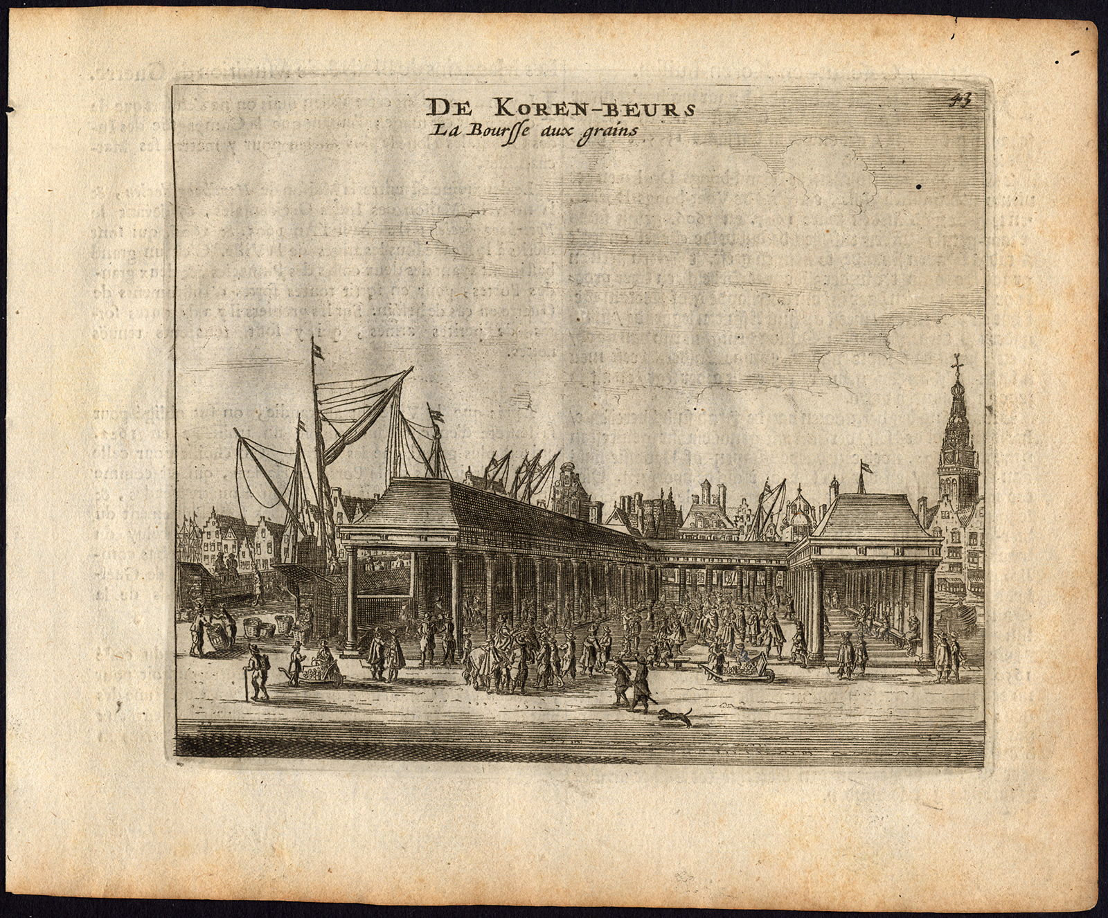 , Rare Antique Print-AMSTERDAM-GRAIN BOURSE-KORENBEURS-Webbers-Veenhuysen-1665, Pictura Antique Prints
