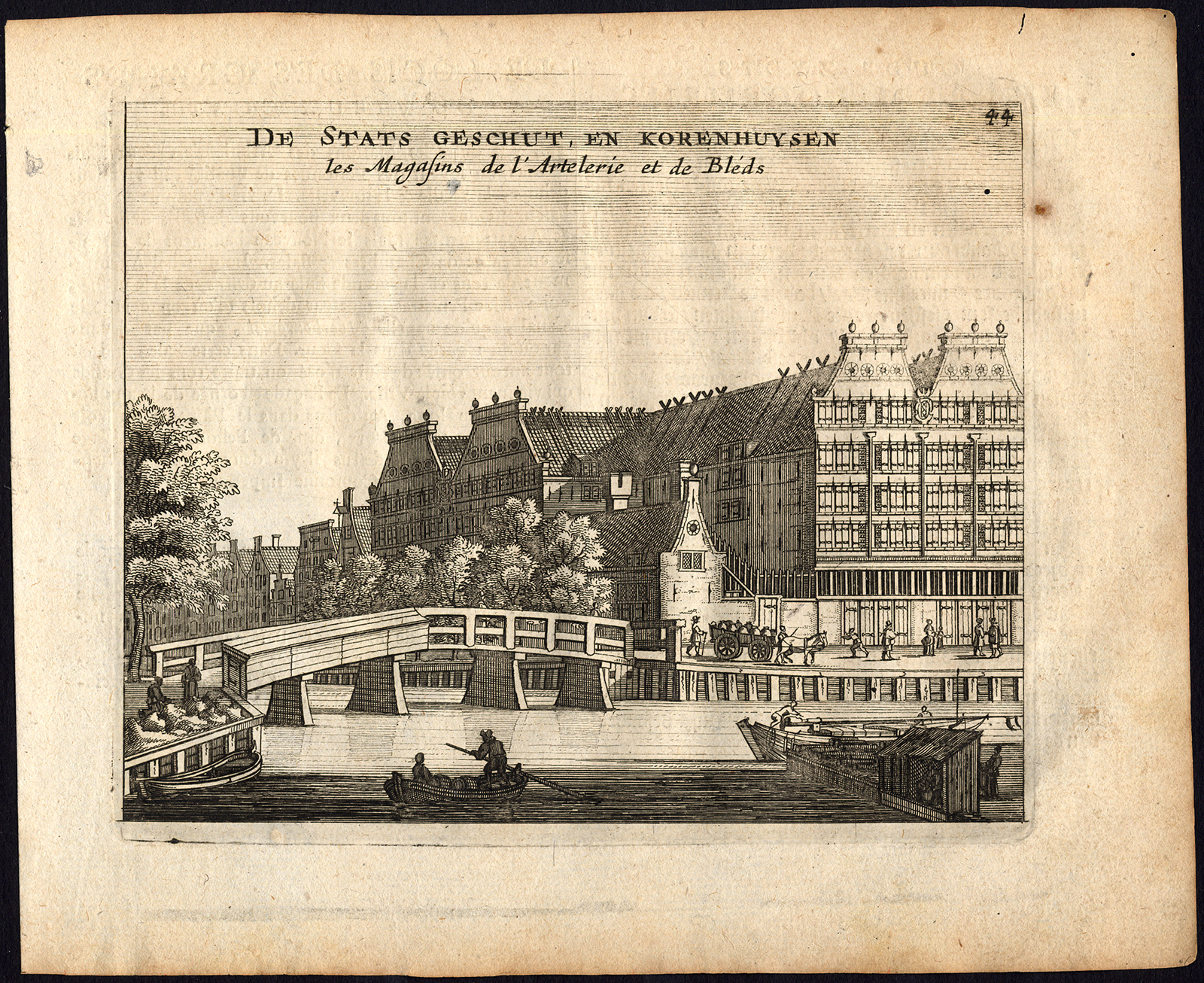 , Rare Antique Print-AMSTERDAM-GRANARY-CITY ARTILLERY-Webbers-Veenhuysen-1665, Pictura Antique Prints