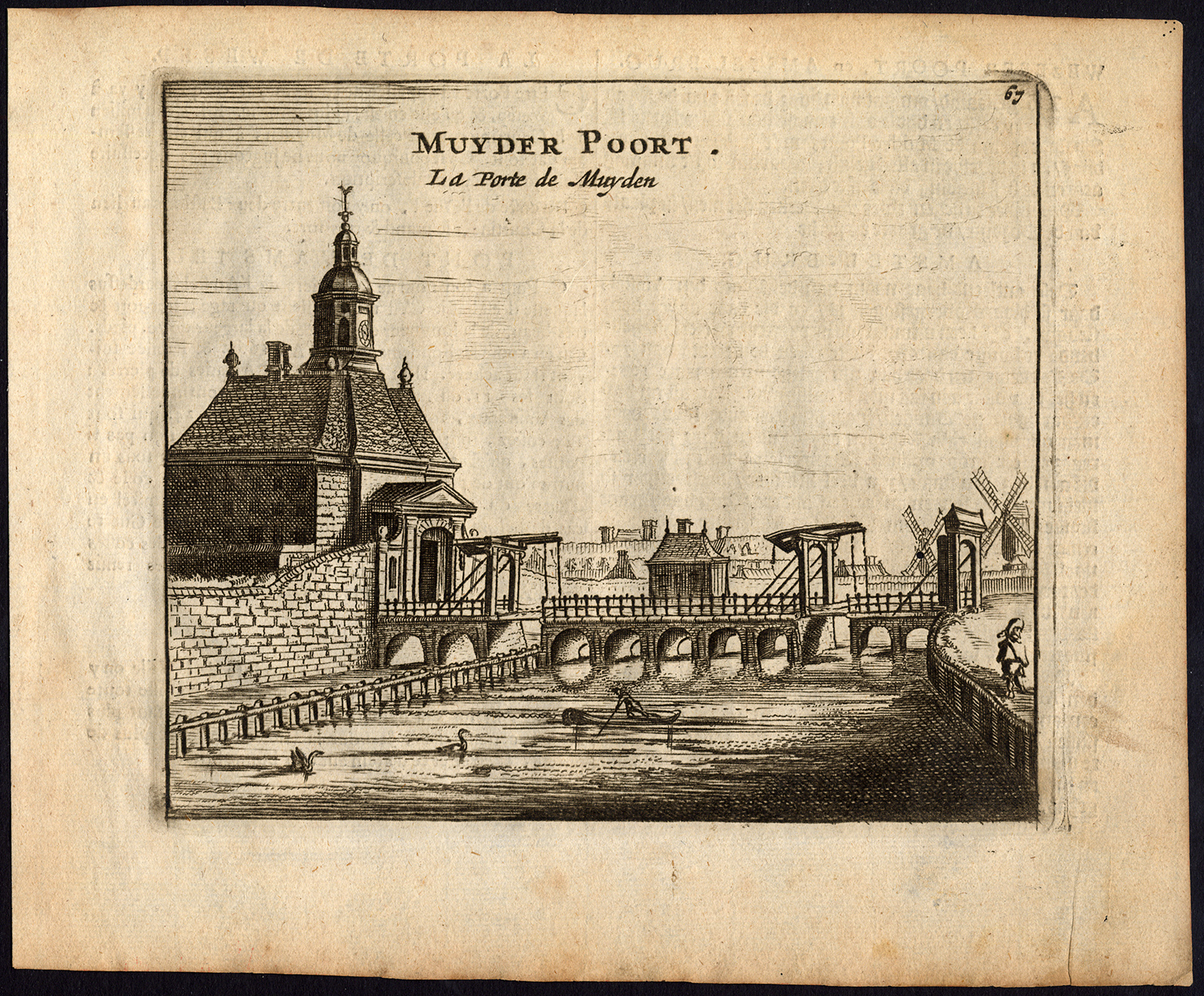 , Rare Antique Print-AMSTERDAM-MUIDERPOORT-CITY GATE-Webbers-Veenhuysen-1665, Pictura Antique Prints