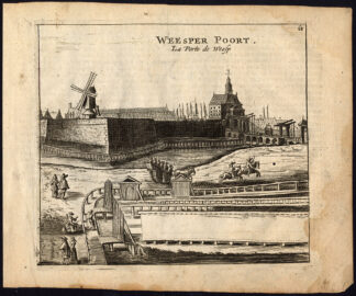 Rare Antique Print-AMSTERDAM-WEESPERPOORT-CITY GATE-Webbers-Veenhuysen-1665