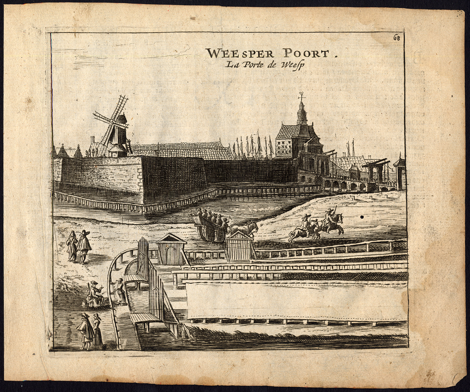 , Rare Antique Print-AMSTERDAM-WEESPERPOORT-CITY GATE-Webbers-Veenhuysen-1665, Pictura Antique Prints