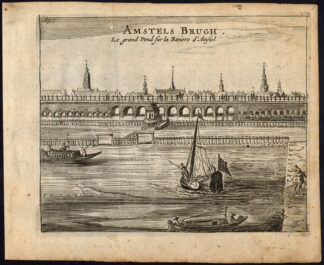 Antique Print-AMSTERDAM-BRIDGE-RIVER AMSTEL-HORSE BARGE-Webbers-Veenhuysen-1665