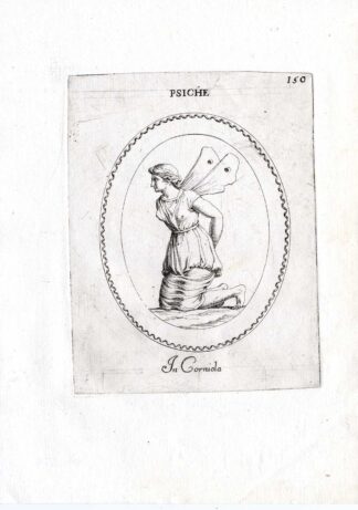 Rare Antique Print-PSYCHE-SOUL-BUTTERFLY WING-Pl. 150-Agostini-Battista-1657