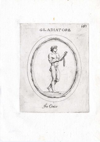 Rare Antique Print-GLADIATOR-Pl. 167-Agostini-Battista-1657
