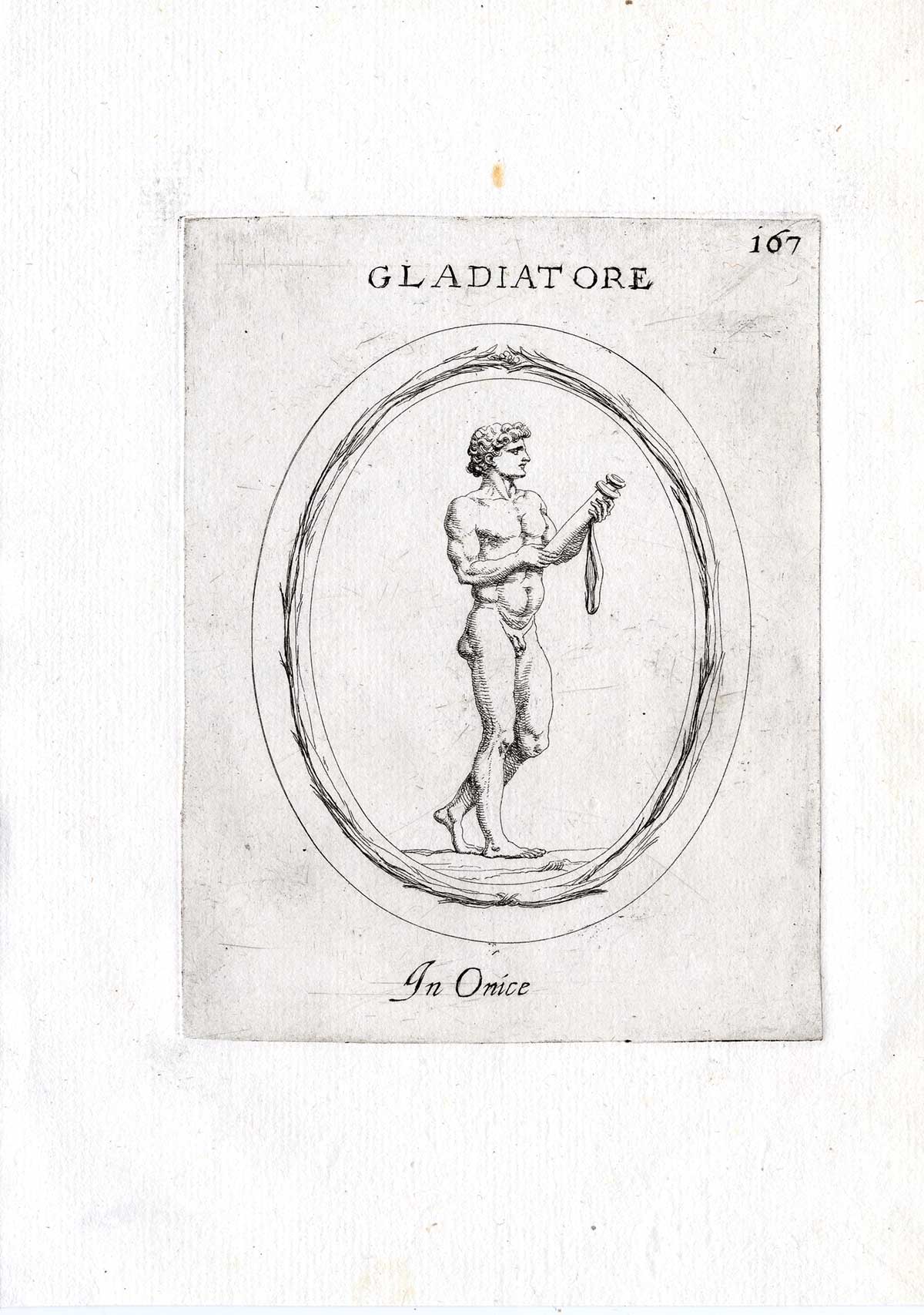 , Rare Antique Print-GLADIATOR-Pl. 167-Agostini-Battista-1657, Pictura Antique Prints