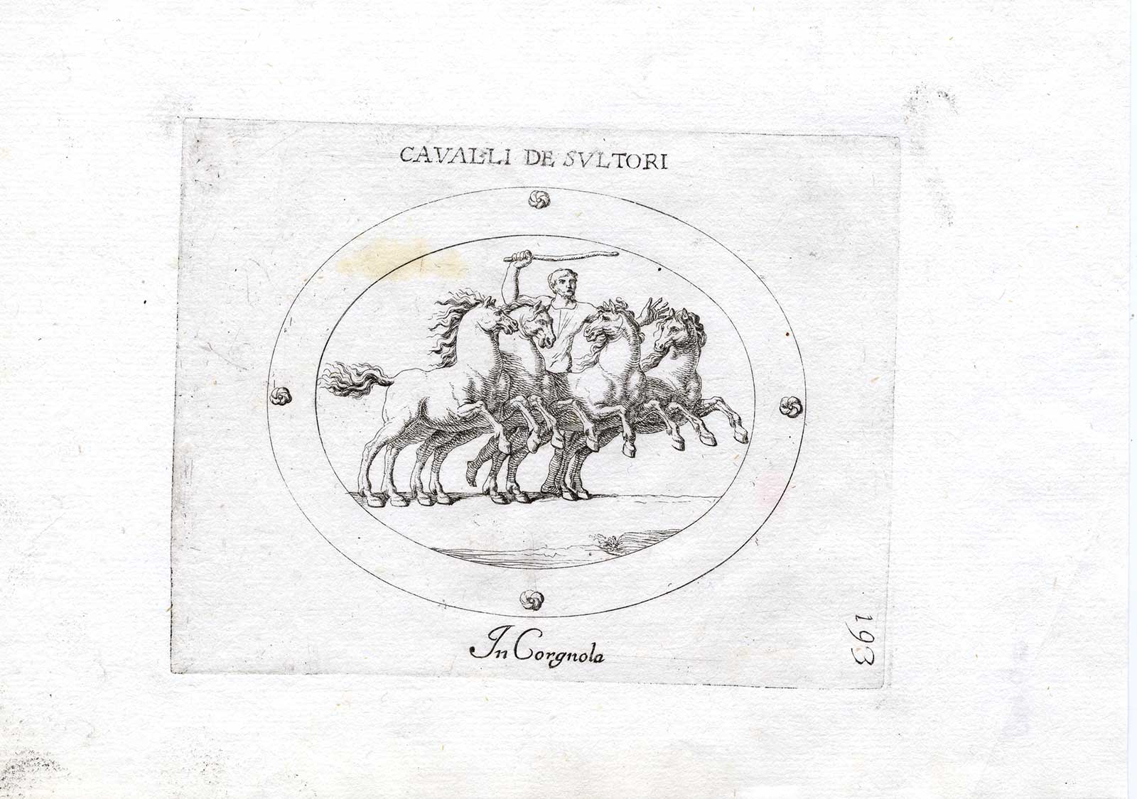 , Rare Antique Print-TRAINER-HORSE-WHIP-Pl. 193-Agostini-Battista-1657, Pictura Antique Prints