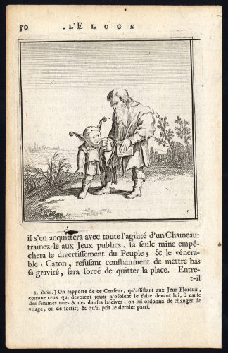 Antique Print-PRAISE OF FOLLY-OLD MAN-YOUNG FOOL-Holbein-Erasmus-1728