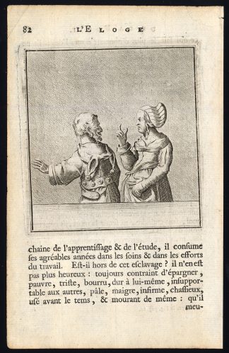 Antique Print-PRAISE OF FOLLY-WOMAN-FOOL-Holbein-Erasmus-1728