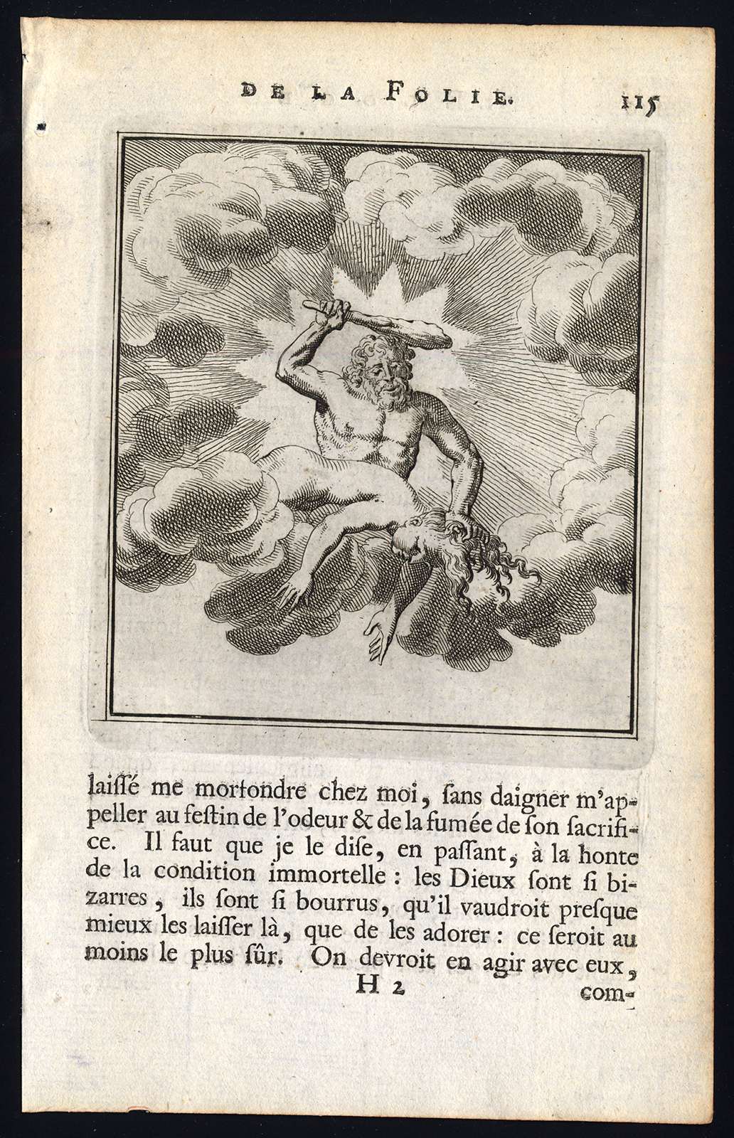 , Antique Print-PRAISE OF FOLLY-DEITY-PUNISH-WOMAN-Holbein-Erasmus-1728, Pictura Antique Prints