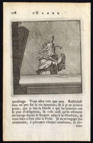 Antique Print-PRAISE OF FOLLY-MIRROR-FOOL-Holbein-Erasmus-1728